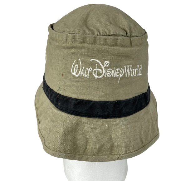 Vintage Disney Parks Mickey Mouse Embroidered Bucket Sun Hat Cap Spell Out OSFA - Picture 4 of 14